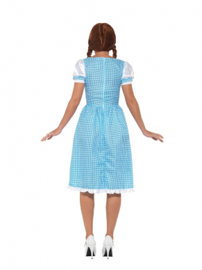 Kansas Country Girl Kostuum, bestaande uit de jurk met bijpassende haarstrikjes.