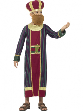 Terug in de tijd van King Balthazar met dit geweldige King Balthazar Kostuum. Dit kostuum bestaat uit het Multi-Gekleurde gewaad met kroon en baard. Leuk voor Carnaval maar ook voor een Musical is dit kostuum perfect.