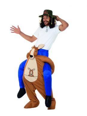 Achterop de rug van een Kangoeroe dansend op jouw feestje hoe leuk is dat?!Dit kostuum bestaat uit één geheel. One Size