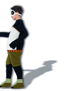 Bekend van de film Kung Fu Panda dit leuke Kids Kung Fu Panda Kostuum, bestaande uit de all in one jumpsuit met masker.