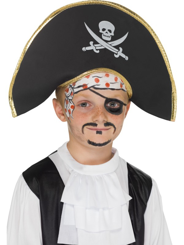 Maak de look compleet met deze Piraten Kapiteins Hoed met botten en doodskop opdruk.