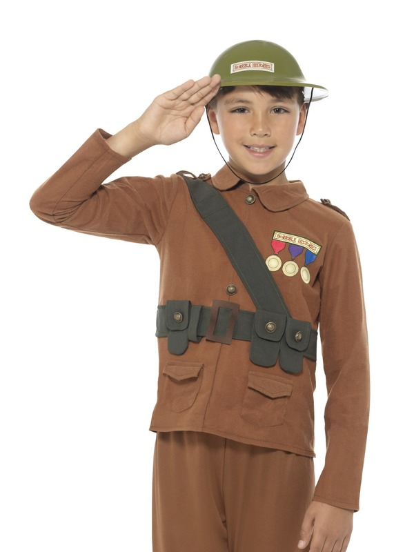 Horrible Histories Soldier Kostuum, bestaande uit de top met broek en hoed. Leuk voor Carnaval of Musical.
