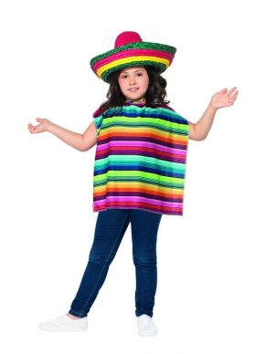 Mexican Instant Set, bestaande uit de sombrer hoed met poncho.
