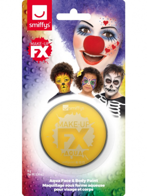 Gele Smiffys Make-Up FX, Aqua Face & Body Paint, 16ml op water Basis