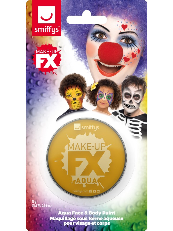 Metallic gouden Make-Up FX gezicht en body schmink op waterbasis - 16ml.