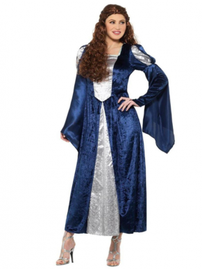 Waan je terug in de Middeleeuwen met dit Medieval Maid Costume, bestaande uit de blauwe jurk met wijde mouwen. Maak de look compleet met een zwarte pruik. Wij verkopen ook het betaalbare ridderkostuum voor heren.
