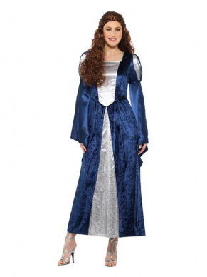 Waan je terug in de Middeleeuwen met dit Medieval Maid Costume, bestaande uit de blauwe jurk met wijde mouwen. Maak de look compleet met een zwarte pruik. Wij verkopen ook het betaalbare ridderkostuum voor heren.