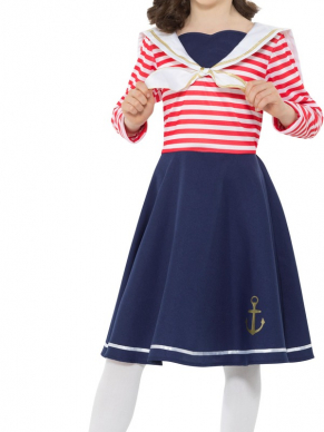 Altijd al een Zeemansvrouw willen zijn? Dat kan met dit geweldige Sailor Girl Kostuum, bestaande uit het jurkje met bijpassend hoedje. Wij verkopen ook het bijpassende Sailor Boy Kostuum.