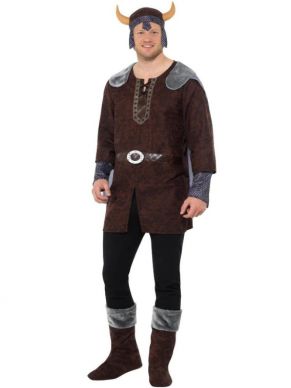 Waan je terug in de tijd van de Vikingen met dit Vikingkostuum voor mannen. Dit kostuum bestaat uit de top met aangehechte cape en riem, hoed en schoencovers. Combineer dit kostuum op een eigen zwarte broek en je bent klaar voor jouw themafeestje. Wij verkopen ook het klassieke Viking Lady Kostuum.