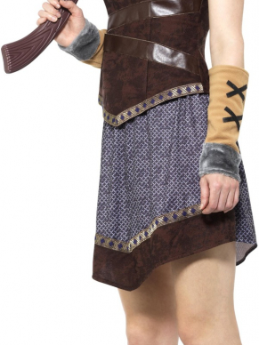 Waan je terug in de tijd van de Vikingen met dit Viking Lady Kostuum, bestaande uit de top met rok, hoed en armwarmers. WIj verkopen ook het bijpassende Viking Man Kostuum.