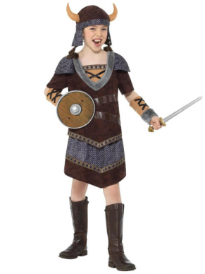 Waan je terug in de tijd van de Vikingen met dit Viking Kostuum voor meiden. Dit kostuum bestaat uit de top met rok, hoed en armwarmers. Maak de look compleet met onze getekende wapenset. Wij verkopen ook het Viking Boy-kostuum.
