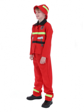 Heb jij de droom om een Brandweerman te zijn? Dat kan met dit Fire Fighter Kostuum voor jongens. Dit kostuum bestaat uit de rode broek met jasje en pet. Maak de look compleet met bijpassende accessoires.