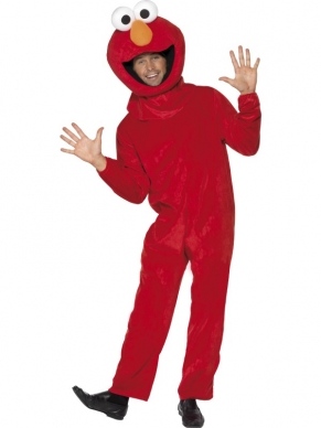Sesamstraat Elmo Heren Verkleedkleding. Elmo is bekend van Sesamstraat. Dit verkleedkleding bestaat uit een rode jumpsuit met ritssluiting aan de voorkant en het hoofdstuk. Prchtig verkleedkleding. We hebben nog veel meer Sesamstraat kostuums voor hem en haar.