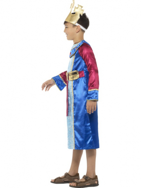 Naast King Balthazar en King Gaspar hebben wij ook King Melchior, dit kostuum bestaat uit het gewaad met aangehechte riem en kroon. Leuk voor Carnaval maar ook geschikt voor een Musical.