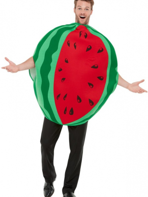 Heb jij binnenkort een foute party dan is dit  Watermelon Kostuum wellicht wat voor jou. Ook leuk voor Carnaval of een Vrijgezellenfeestje Wij verkopen nog meer Grazy Kostuums.
One Size