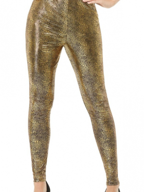 Mooie goudkleurige Legging met drakenschubben print. Om de look compleet te maken verkopen wij ook de bijpassende drakenvleugels.