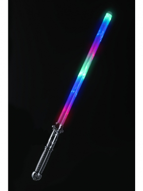 Maak jouw outfit compleet met deze te gekke Rainbow Space Zwaard met Multi-Gekleurd licht,  69cm 
