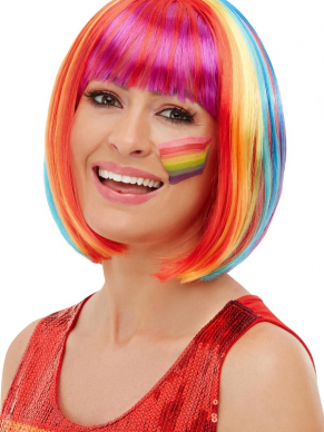 Shine met deze geweldige Rainbow Bob Pruik, combineer met een van onze andere Gay Pride artikelen en maak de look compleet.