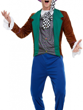 De Gekken Hoedenmaker uit de bekende film Alice in Wonderland. Dit kostuum bestaat uit het jasje met broek en hoed. Wij verkopen nog meer te gekke kostuums uit deze film 