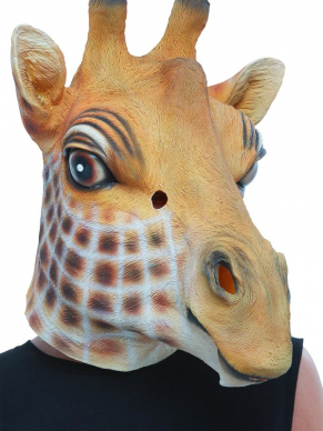 Een Full Overhead Giraffe Latex Mask, leuk voor Carnaval of een ander themafeestje. Wij verkopen nog meer grazy animal maskers.