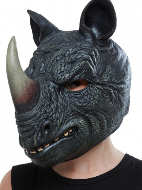 Een Full Overhead Rhino Latex Masker, leuk voor Carnaval of een ander themafeestje. Wij verkopen nog meer grazy animal maskers.