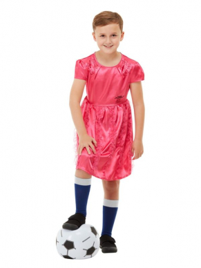 David Walliams The Boy in the Dress Deluxe Kostuum, bestaande uit de roze jurk met sokken en opblaasbare voetbal. Bekijk hier onze gehele David Williams collectie.