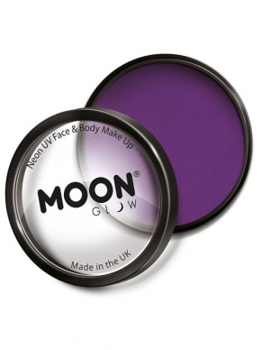 Maak de mooiste creaties met deze paarse Neon Face & Body Paint, op te brengen dmv een make-up sponsje. Verkrijgbaar in verschillende kleuren.