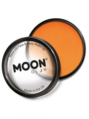Maak de mooiste creaties met deze oranje Neon face & Body Paint, op te brengen dmv een make-up sponsje. Verkrijgbaar in verschillende kleuren.