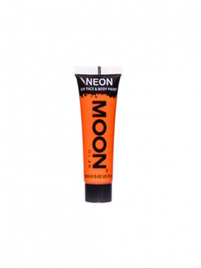 Neon Oranje Face & Body Paint, direct op te brengen vanuit de tube. Verkrijgbaar in verschillende kleuren.