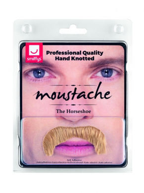 Maak de look compleet met deze blonde The Horseshoe Moustache.