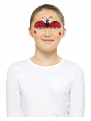 Maak de mooiste creatie met deze Make Up FX, Kids Kever Kit op waterbasis, bestaande uit 4 kleuren krijtjes, 6 stickers en een make-up sponsje.