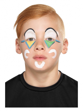Tover je zelf in een handomdraai om in een te gekke Clown met deze Make-Up FX, Family Clown Kit op waterbasis, bestaande uit gekleurde krijtjes, make-up applicators en de neus. 