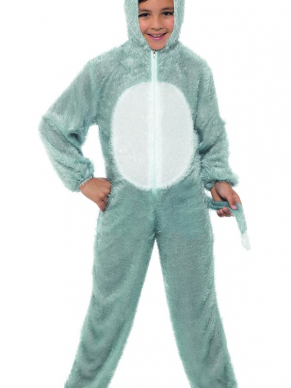 Jump jouw party binnen met dit geweldige Wolf Kostuum, bestaande uit de hooded jumpsuit. 
One Size/4-6 jaar. 