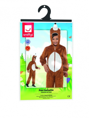 Jump jouw party binnen met dit Fox Kostuum, bestaande uit de hooded jumpsuit.
OneSize/4-6 jaar.