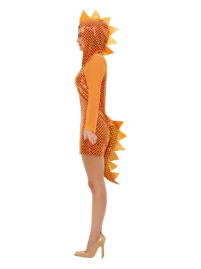 Dragon Kostuum, bestaande uit de beeldige oranje hooded jumpsuit.