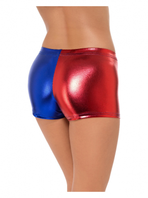  Fever Miss Jester Whiplash Shorts, rood/blauw. Ook verkrijgbaar in een jumpsuit.