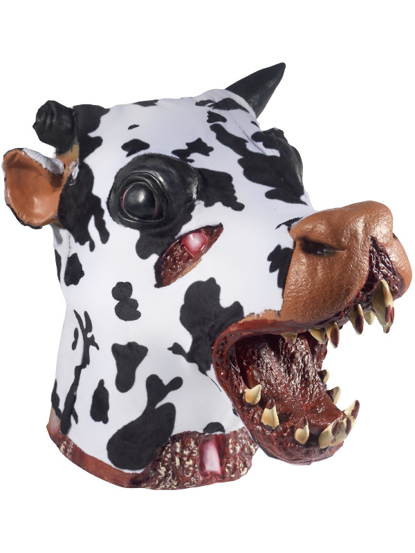 Deluxe Butchered Daisy The Cow Head Masker, Black & White, 36x32x30cm.