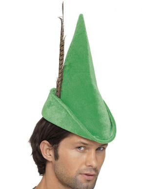 Maak jouw look compleet met deze leuke groene Robin Hood Hat met veer. 