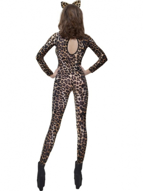 Bruine Cheetah Print Bodysuit, leuk voor Carnaval of Themafeestje.