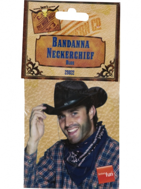 Maak jouw Western Look compleet met deze leuke blauwe Cowboy Bandana, een kostuum, hoed en andere bijpassende accessoires verkopen wij los.