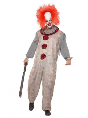 Vintage Clown Kostuum, bestaande uit de jumpsuit met kraag. Maak de look compleet met een pruik en schmink.Wij verkopen ook het bijpassende Vintage Clown Kostuum voor dames.