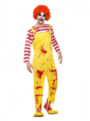 Kreepy Killer Clown Kostuum, bestaande uit de jumpsuit. Maak de look compleet met een bijpasssende pruik en schmink.