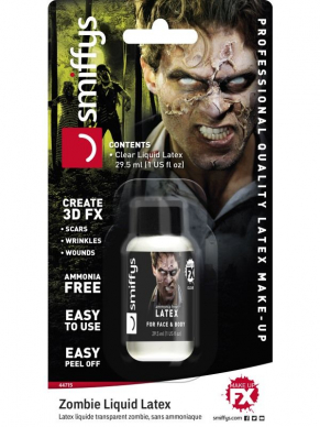 Maak jouw Zombie Look compleet met Make-Up FX, Zombie Liquid Latex,  Ammonia Free, 29.57ml.