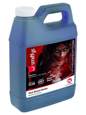 Maak jouw Halloween/Horror Look compleet met de Make-Up FX, Blood Bottle, Red, 3.78 Liter.