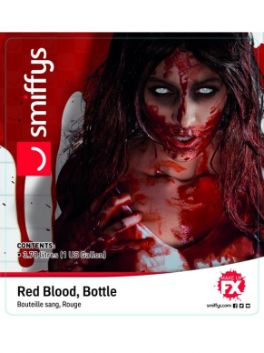 Maak jouw Halloween/Horror Look compleet met de Make-Up FX, Blood Bottle, Red, 3.78 Liter.