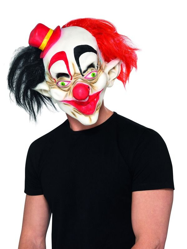Maak je Creepy Clown Look compleet met deze Creepy Clown Masker, Latex, Full Overhead.