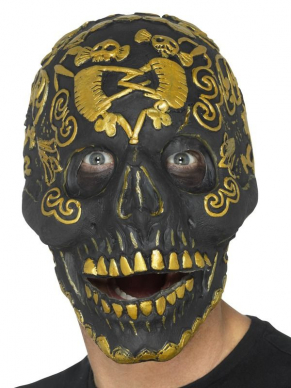 Met dit Goudkleurige Deluxe Masquerade Skull Masker maak je jouw Halloween Look helemaal compleet. Dit masker is gemaakt van Foam Latex met twee stukken beweegbare delen.