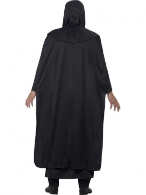  Dark Arts Ritual Kostuum, bestaande uit het zwarte Hooded Gewaad met riem. Maak de look compleet met schmink of een masker en je bent klaar voor Halloween.