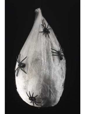 Een hangende bal van spinnenlarven die beweegt, geluid maakt en licht geeft in het donker, ter decoratie, 24x24x42cm. Bekijk hier onze gehele Halloween Decoratie Collectie.