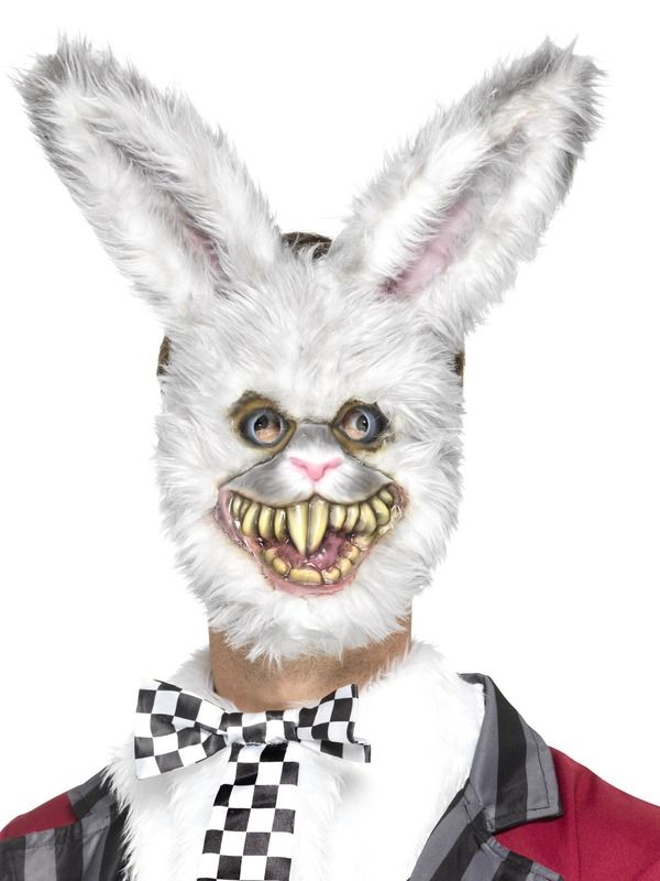 Jaag iedereen de stuipen op het lijf met dit EVA White Rabbit Masker met vacht.Leuk te combineren met onze White Rabbit Kostuum.